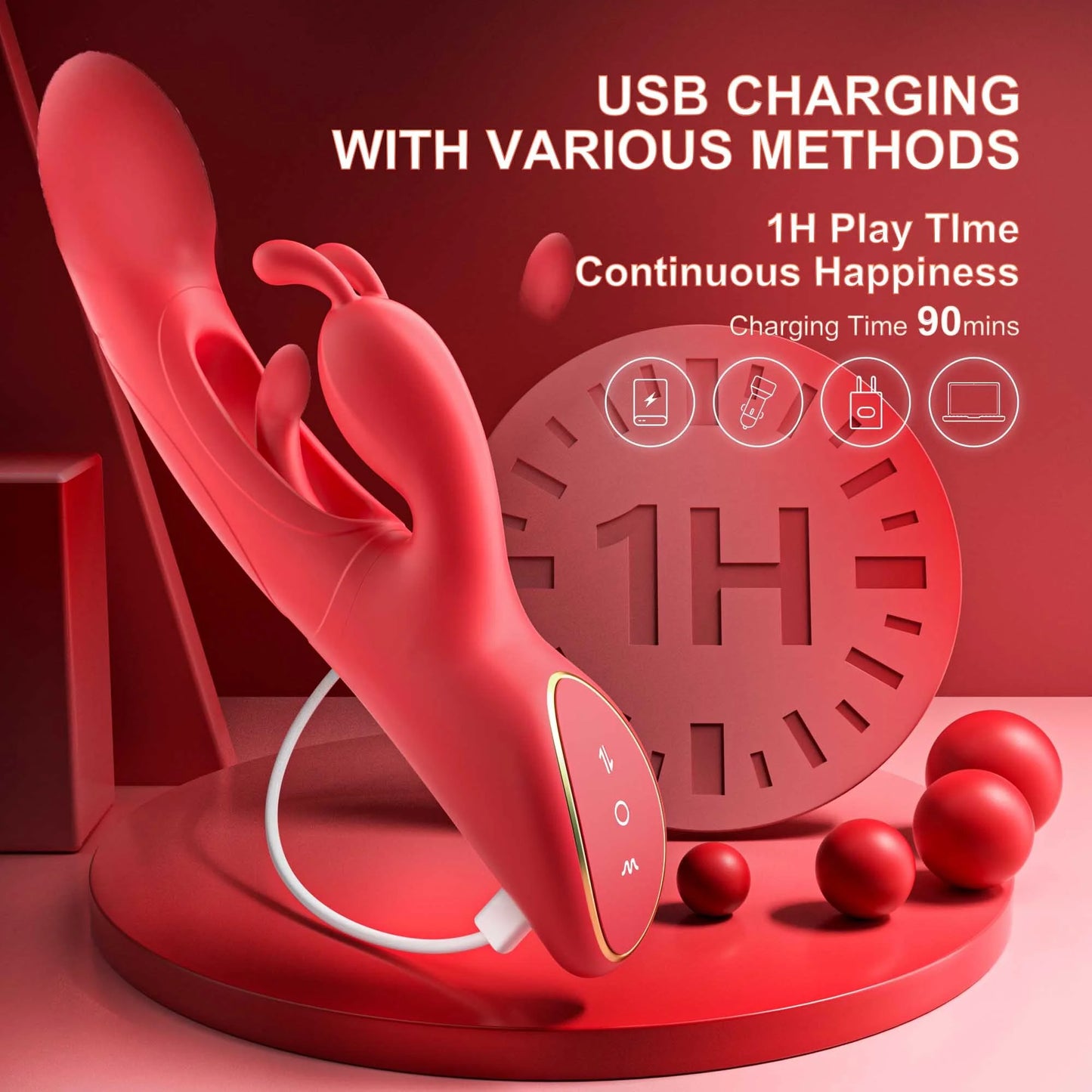 Female Sex Toys Thrusting Rabbit Vibrator for Women with 7 Powerful Vibrations & 4 Flapping Modes, Waterproof Adult Toy