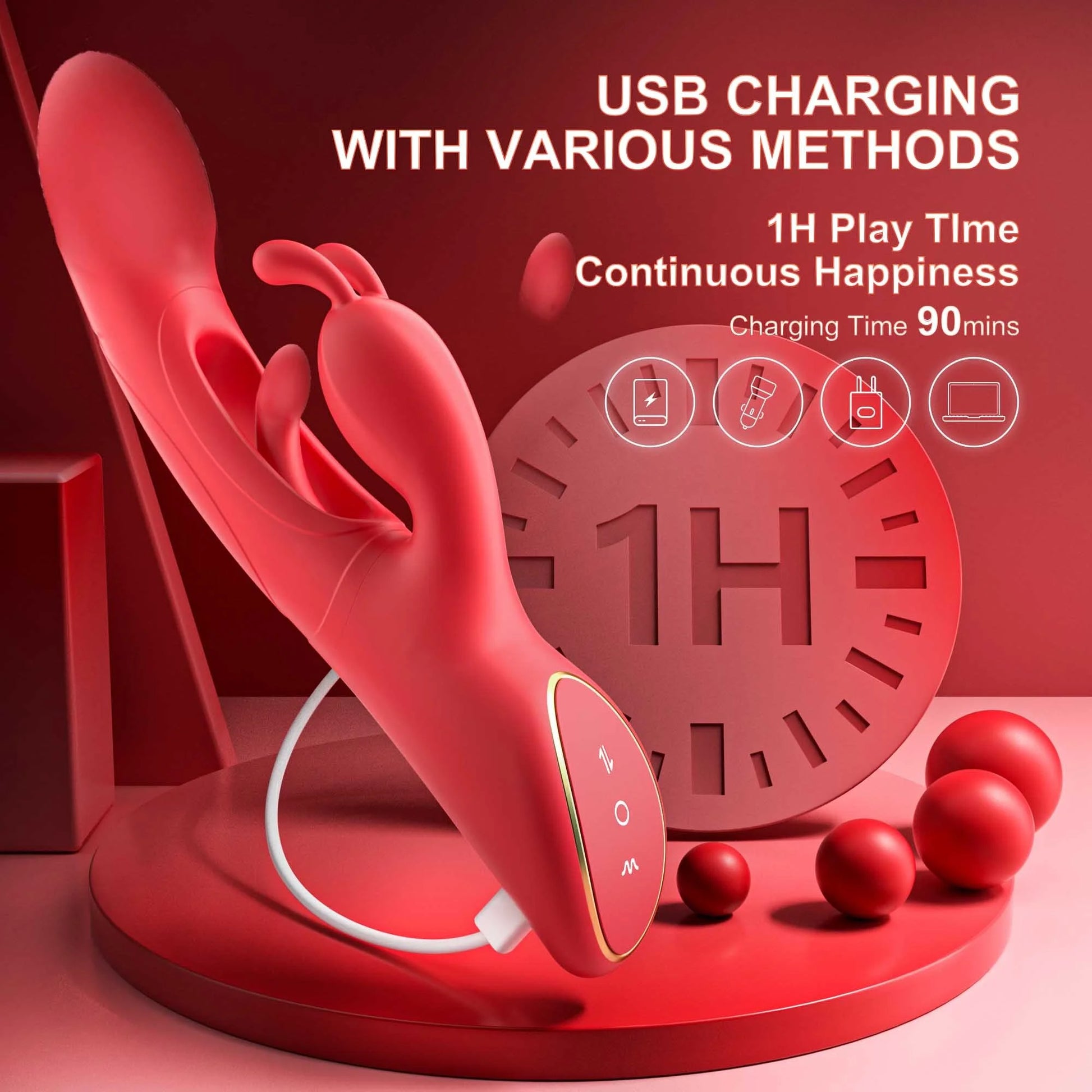 Female Sex Toys Thrusting Rabbit Vibrator for Women with 7 Powerful Vibrations & 4 Flapping Modes, Waterproof Adult Toy
