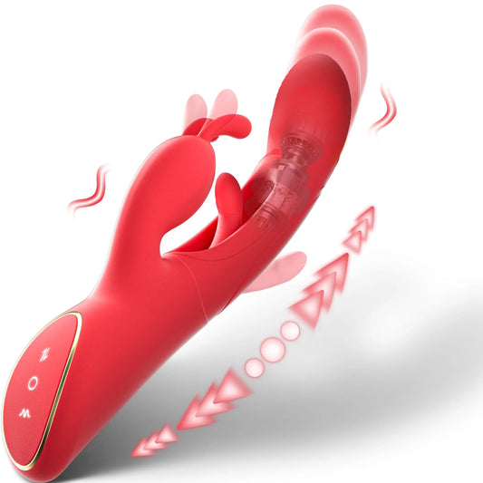 Female Sex Toys Thrusting Rabbit Vibrator for Women with 7 Powerful Vibrations & 4 Flapping Modes, Waterproof Adult Toy